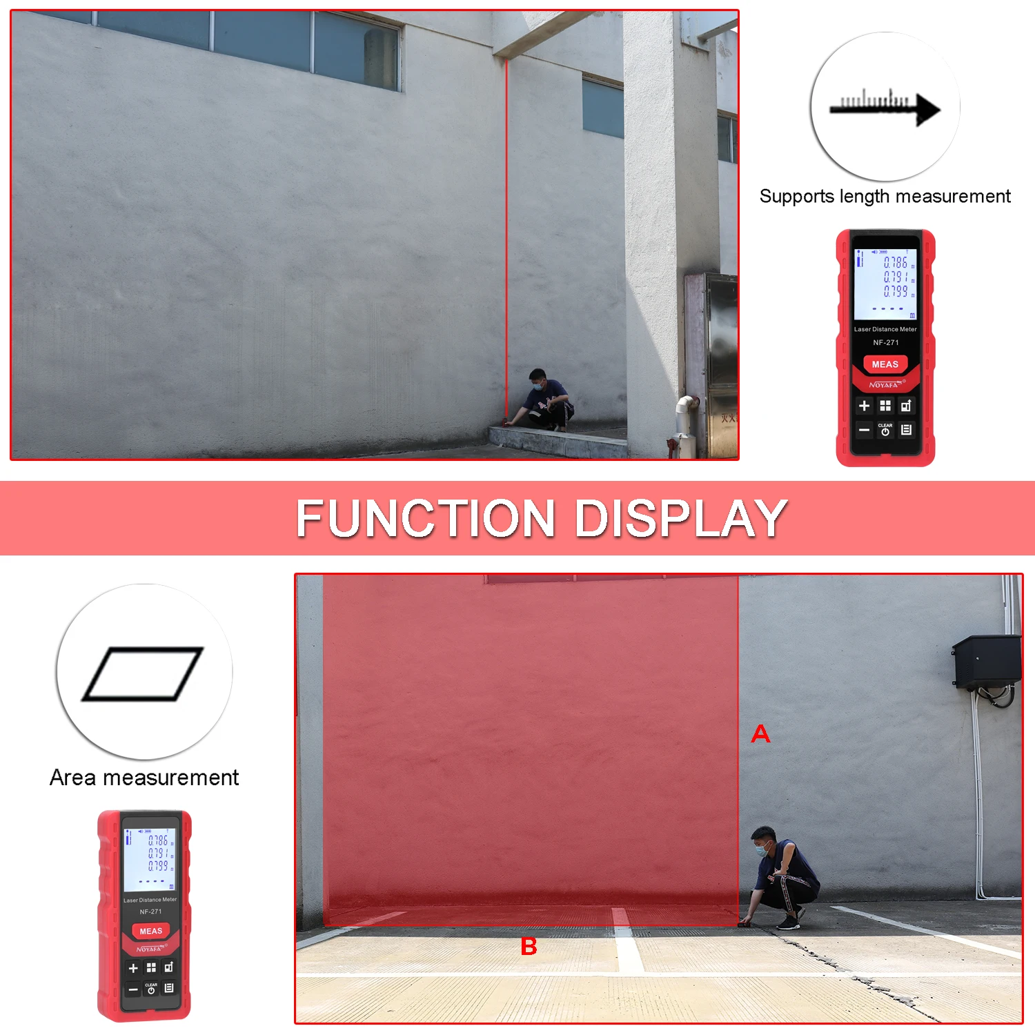 NF-271 70 м лазерный дальномер цифровой Поддержка расстояния Площадь Объем