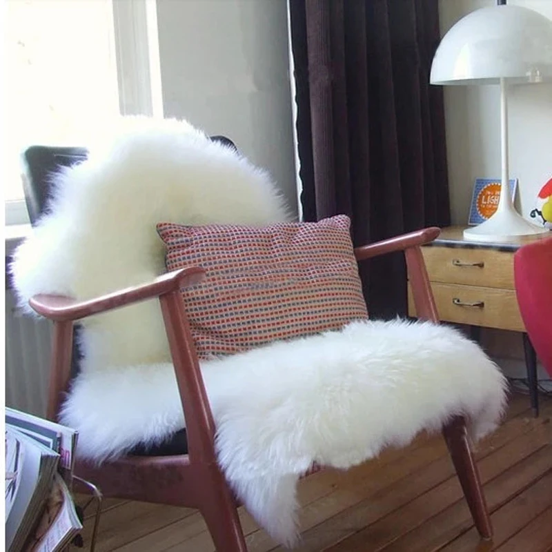 White Soft Faux Fur Area Rugs Sofa Blanket Chair Seat Cover Livingroom Kids Bedroom Floor Shaggy Silky Long Plush Mat Carpet Rug