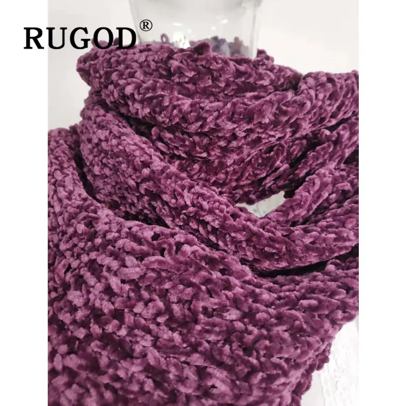 

RUGOD 2019 New Women Fashion Soft Scarf Purple Top Quality Velvet Warm Scarf Autumn Winter Casual Multi-matched Elegant Scarf