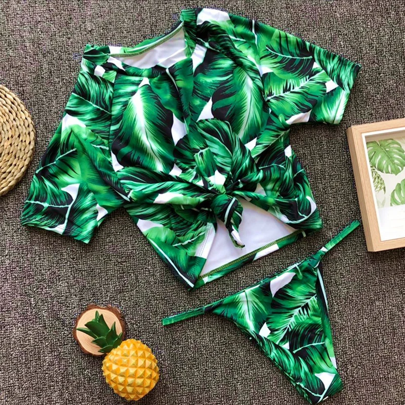 Rashguard 2 Piece Swimsuit Women Bathing Suit Swimwear High Neck Full Suit for Swimming Wakeboard - Color: 10st
