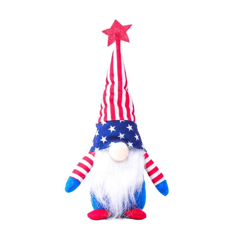 

Patriotic Gnome American President Election Decoration Tomte Stripe Plush Faceless Doll Veterans Day Elf Scandinavian 4th 28GF