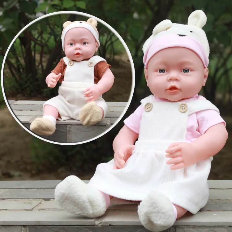 41 см Baby Kids Reborn Doll мягкий винил силикон реалистичный звук смех плач детская