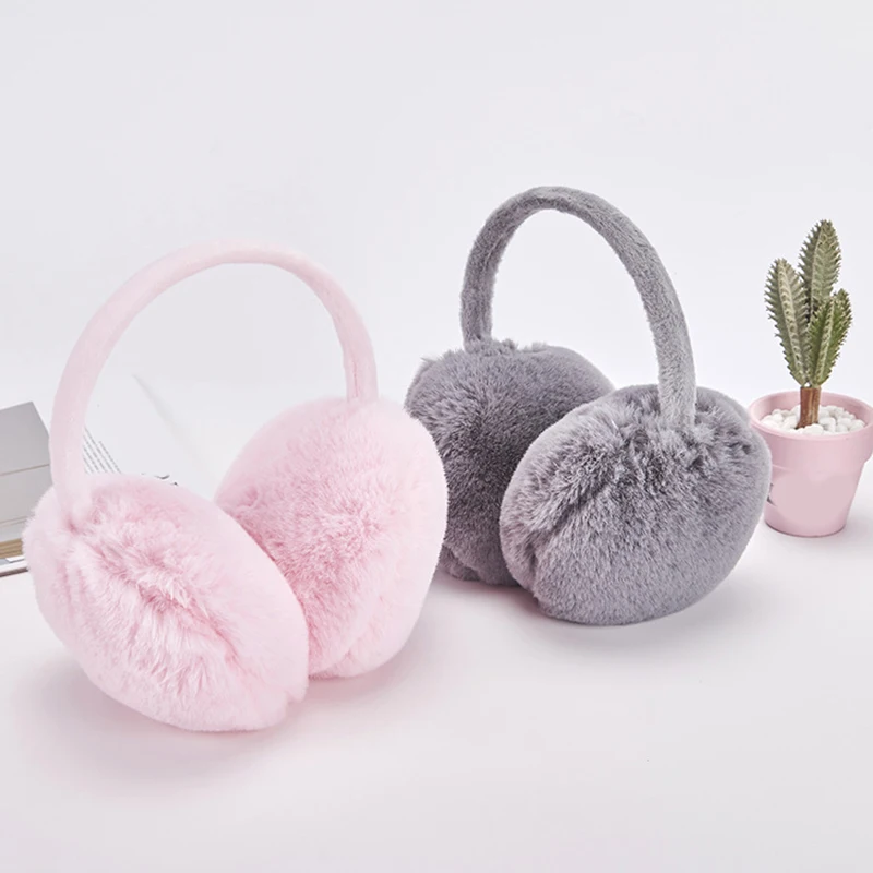 Новые меховые однотонные женские наушники осень-зима теплые и удобные Наушники