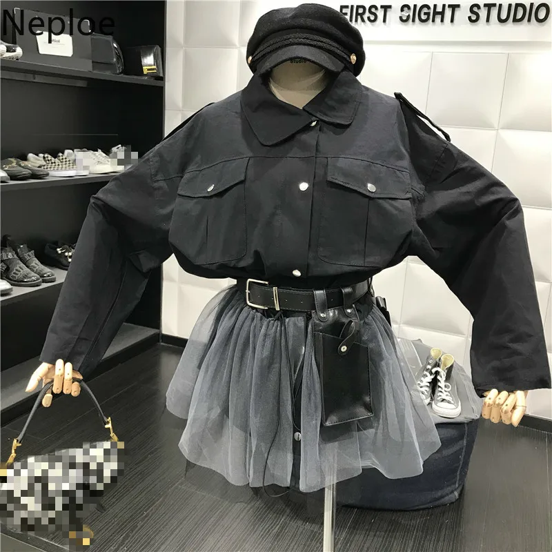 Neploe 2020 осень зима новый лоскутный кружевной поддельный Двухсекционный плащ