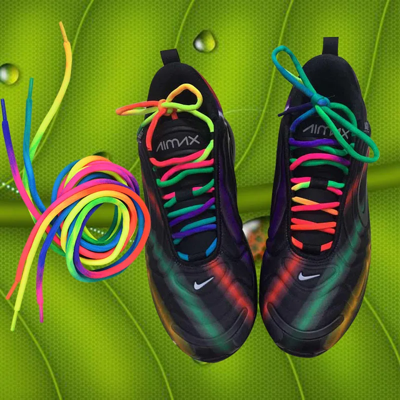 

1Pair Canvas Shoelace Casual Chromatic Round Shape Colour Shoelaces Colorful Laces Rainbow Shoes Children Shoe Laces