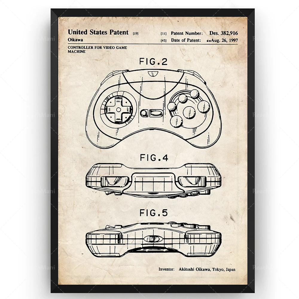 Плакат контроллер SEGA Saturn 1997 ReachMani