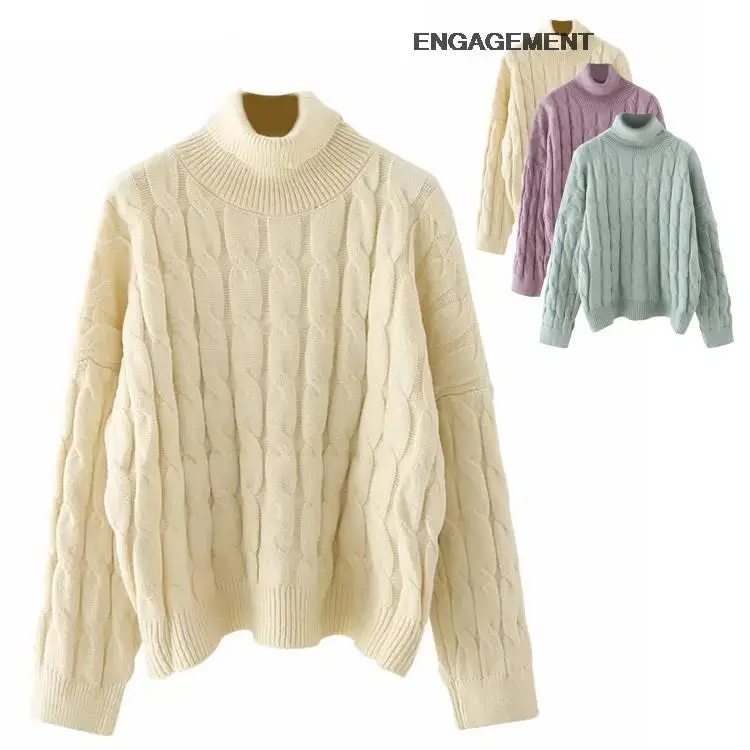 

ENGAGEMENT za 2021 female Design retro twist knit sweater top autumn winter women sweater