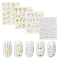 30pcs set golden silver color nail art stickers set gel uv nails sequins decor nail sticker optional decal accessories manicure