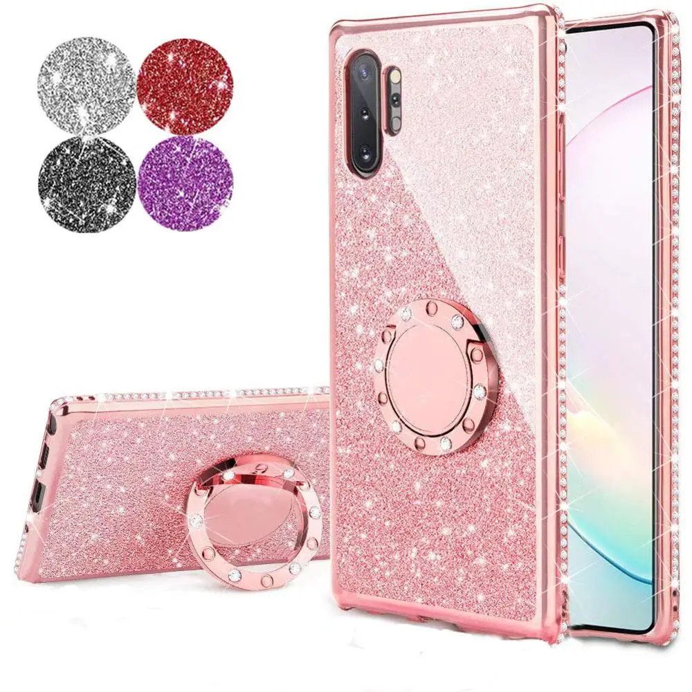 Блестящий Мягкий чехол из ТПУ со стразами для Samsung Note 10 Pro A10S A20S A50S A30S M30S A10E тонкий с