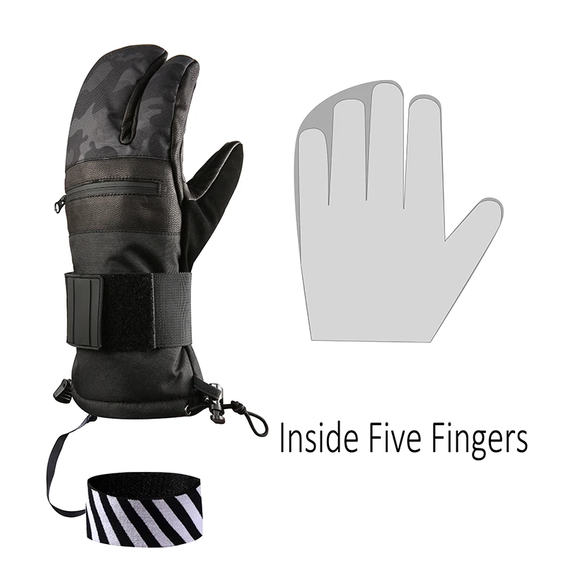 Перчатки для лыж New Design Winter Warm and Comfort Snowmobile Snow для зимних видов спорта на открытом воздухе и сноубординга.