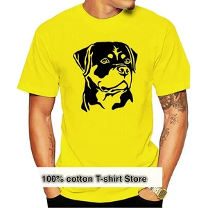 Popular Cute Rottweiler Portrait Dog Men's Short Sleeve T Shirt O-neck Male Punk Funny T-shirt Tees Tops