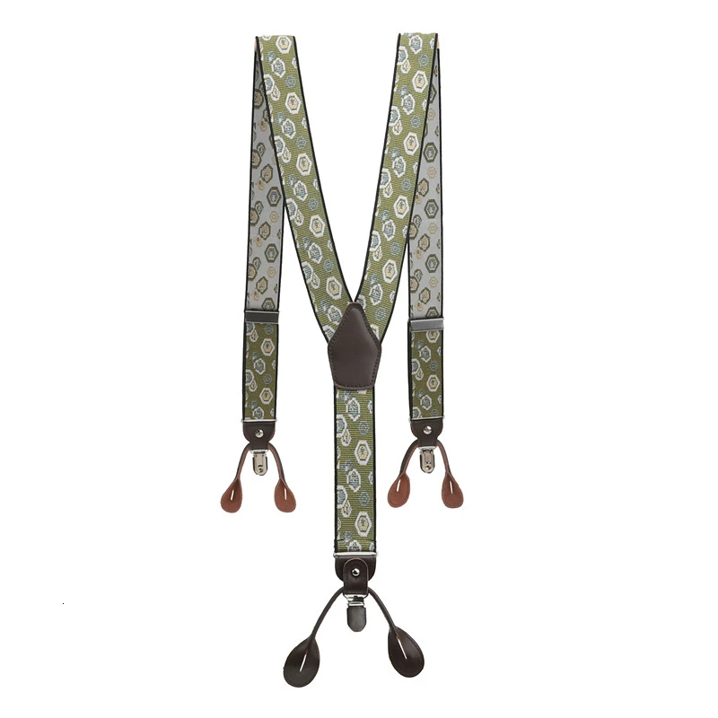 Подтяжки Мужские Винтажные из натуральной кожи на 6 пуговицах 3 5 см | Аксессуары