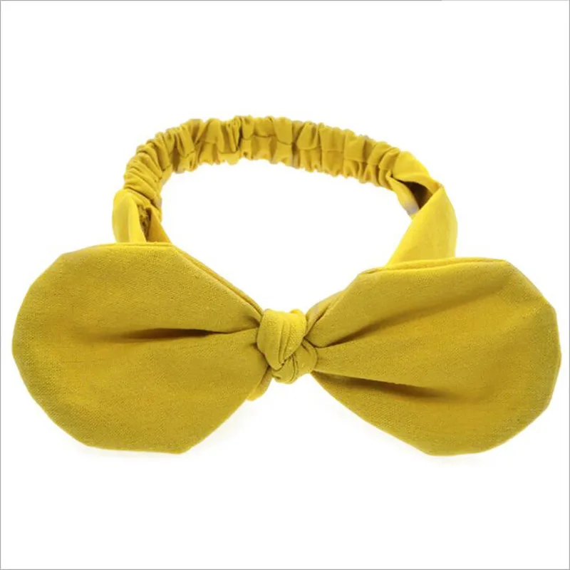 

2019 Fashion Cute Headband Girls Sweet Bowknot Striped Floral Rabbit Ear Elastic Cotton Hair Band Accessories Hoofdband