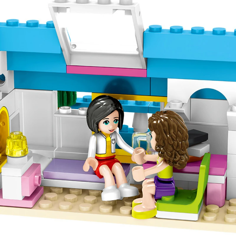 Друзья серии поп звезда дом строительные блоки с фигурами пляжная вилла кирпичи