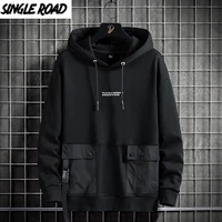 single road mens hoodies men 2021 pockerts teachwear harajuku sweatshirt hip hop japanese streetwear casual oversized hoodie men