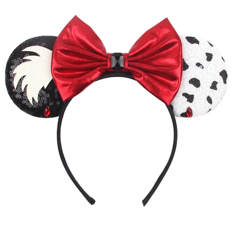 Diademas con orejas de rat&oacute;n para ni&ntilde;a, bandana con lazo de lentejuelas de color caramelo, diadema para fiesta de vacaciones, accesorios para el cabello 2021-2