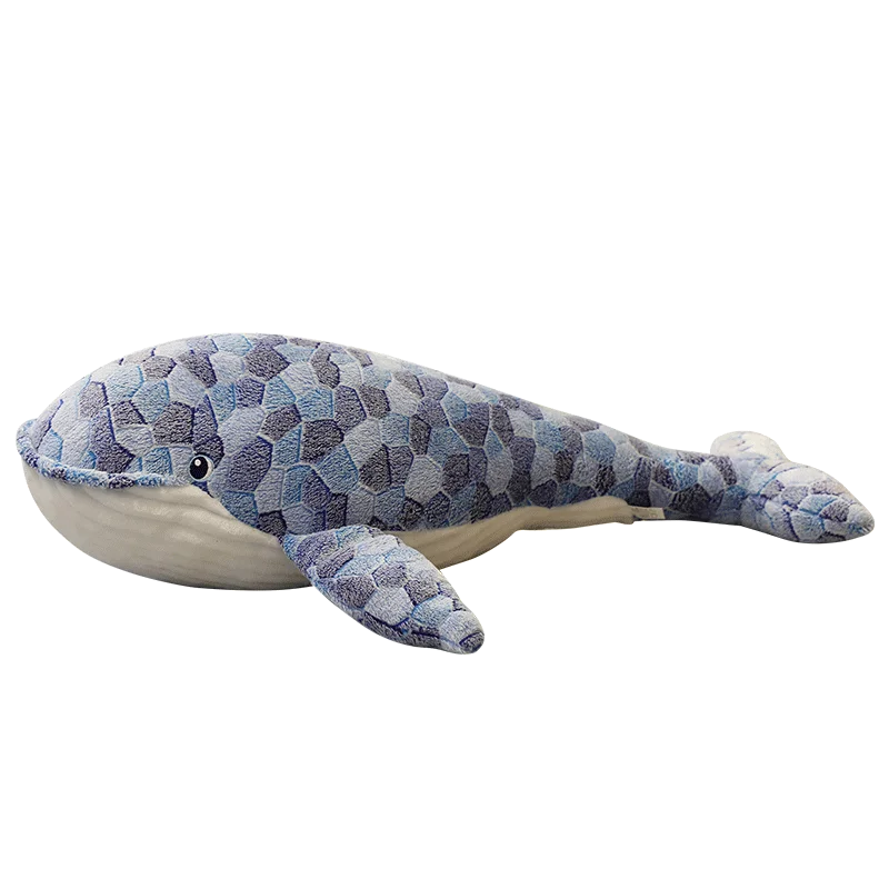 

Big blue whale plush toy soft sleeping pillow boy strip cushion doll girl birthday gift