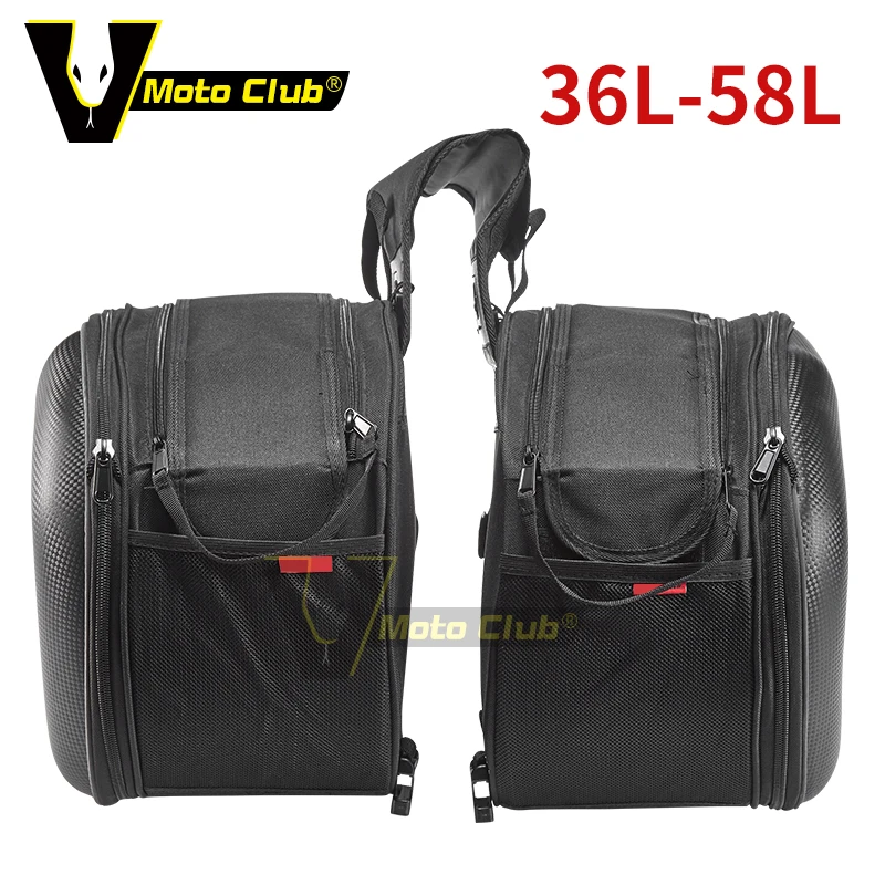 

2PCS Universal Fit Motorcycle Pannier Bags Luggage Saddle Bags Side Storage Fork Travel Pouch Box High capacity helmet side bag