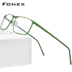 FONEX чистый Титан оправа для очков Для мужчин квадратные очки 2020 новые мужские часы полный, прописанные оптические Близорукость корейский оправа для очков, 8550