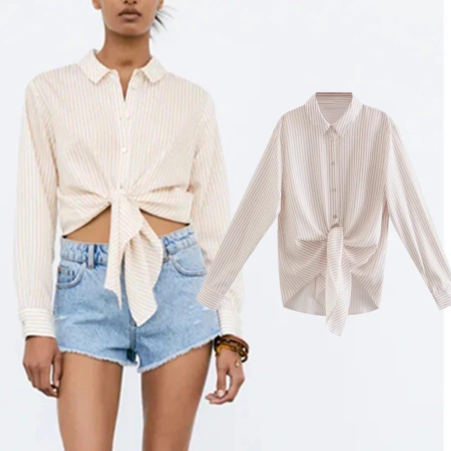 

Elmsk Blusas Mujer De Moda 2021 Casual Blouse Women Enlgand Style High Street Fashion Striepd Bow Shirt Women Blouse And Tops