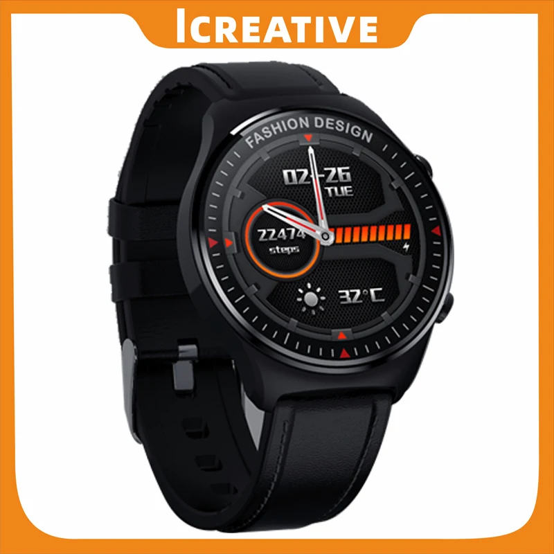 

Часы наручные Icreative мужские деловые, роскошные спортивные ультратонкие водонепроницаемые с кожаным ремешком, 1,32 дюйма