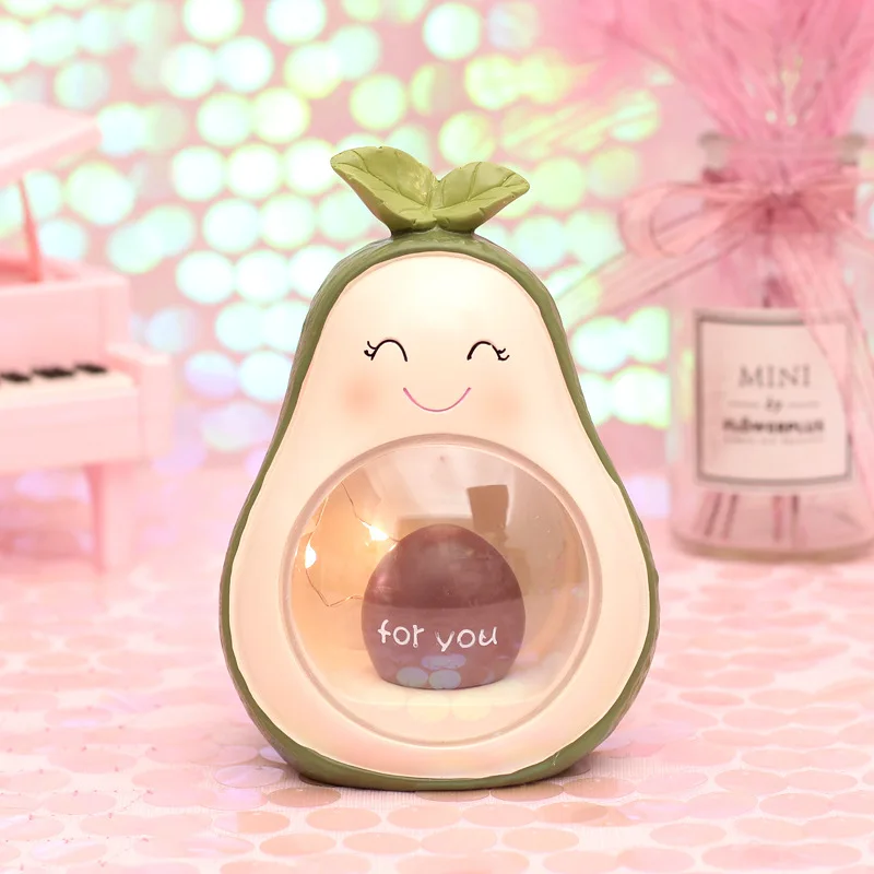 Eye-avocado Мультфильм авокадо ночник прикроватная Светодиодная лампа детская комната украшение светодиодный ночник Темная ночь ребенок спящий - Испускаемый цвет: Eye-avocado