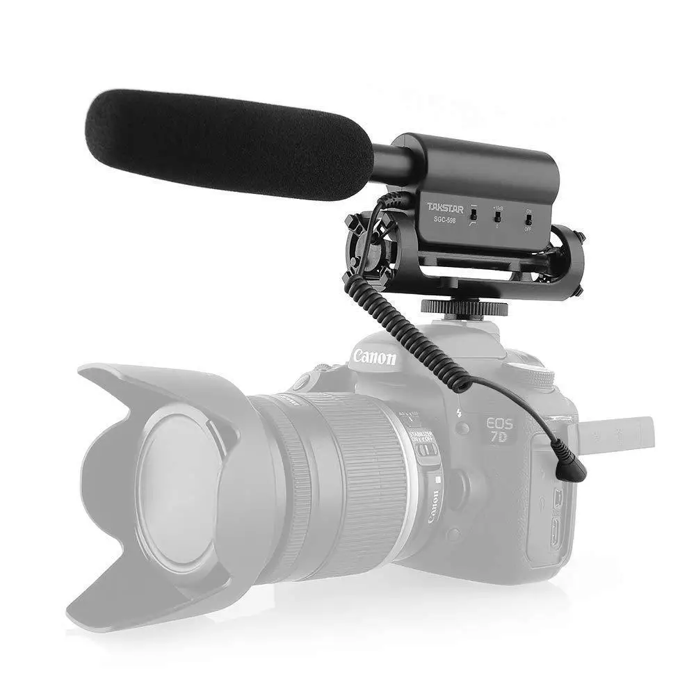 BEESCLOVER TAKSTAR SGC-598 внешний стерео микрофон для интервью камеры Nikon/Canon/DV видеокамеры |