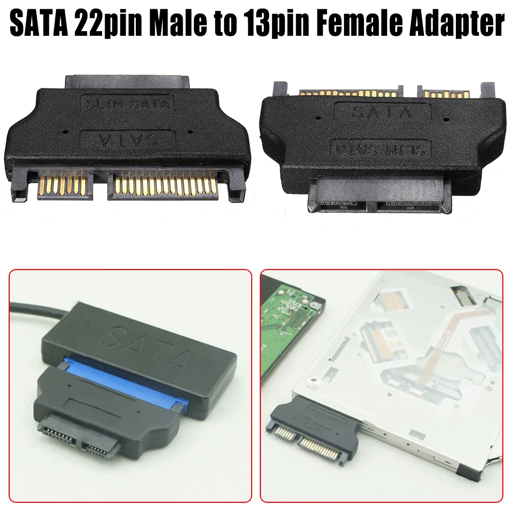 Адаптер SATA Slimline Serial ATA 7 + 15 22pin Папа-Слим 6 13pin Мама адаптер для настольного ПК