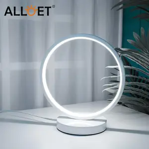 O Type Simple Modern Style LED Standing Table Lamp Eye Protection Reading Acrylic Metal Wall Light Bedside Decorative Lighting