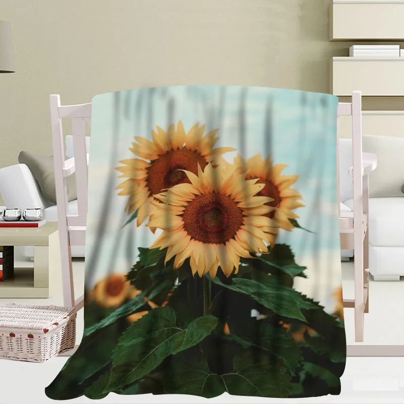 Miglior Coperte Di Fiori Di Sole Di Grandi Dimensioni Personalizzate Per Letti Coperta Per Divano A Pelo Invernale Caldo 56x80 Pollici 50X60inch 40X50inch