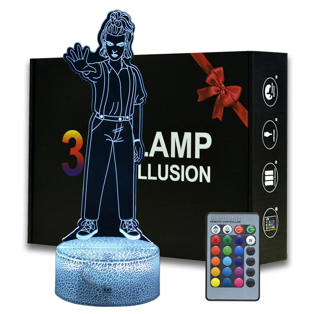 Ночсветильник очень странные дела 3D иллюзия одиннадцать фигурка Дастина