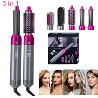 hair dryer brush 5 in 1 electric blow dryer comb hair curling wand detachable brush kit negative ion hair curler curling iron