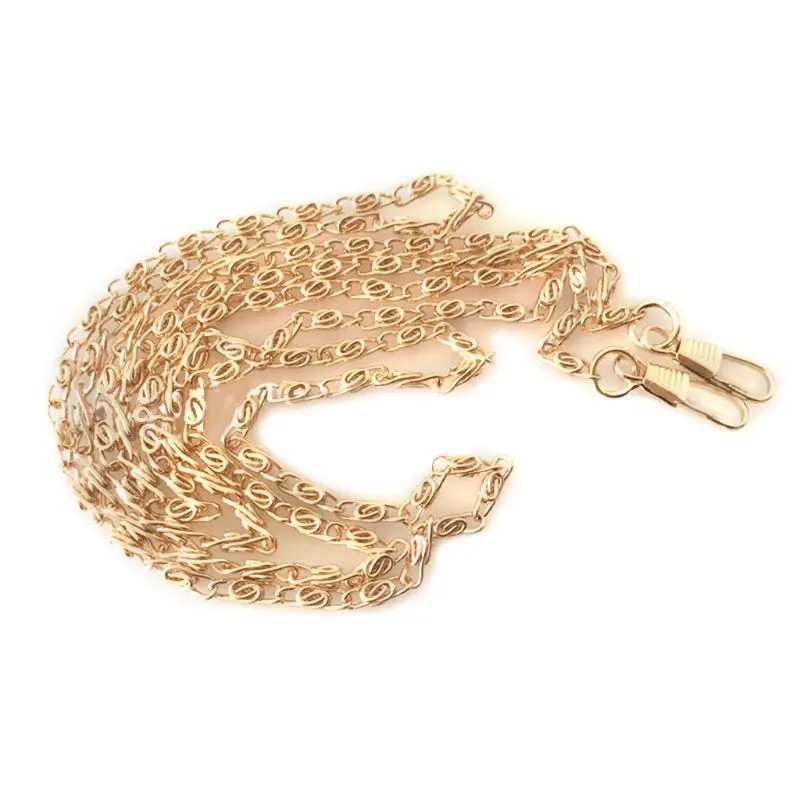 

120cm Metal Chain for Handbag Shoulder Bag Shinny Polish Hardware Delicate Purse Replacement Handle with 2 Buckles