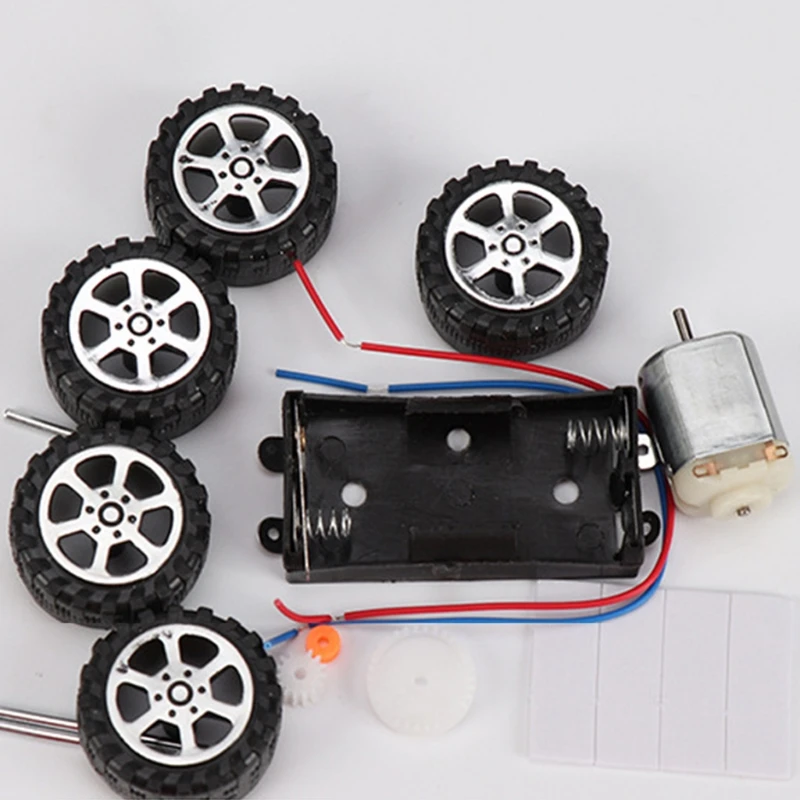 

Wooden Electric Car Model Blocks DIY Kids Assembling Toy Science Experiment Kit DXAD