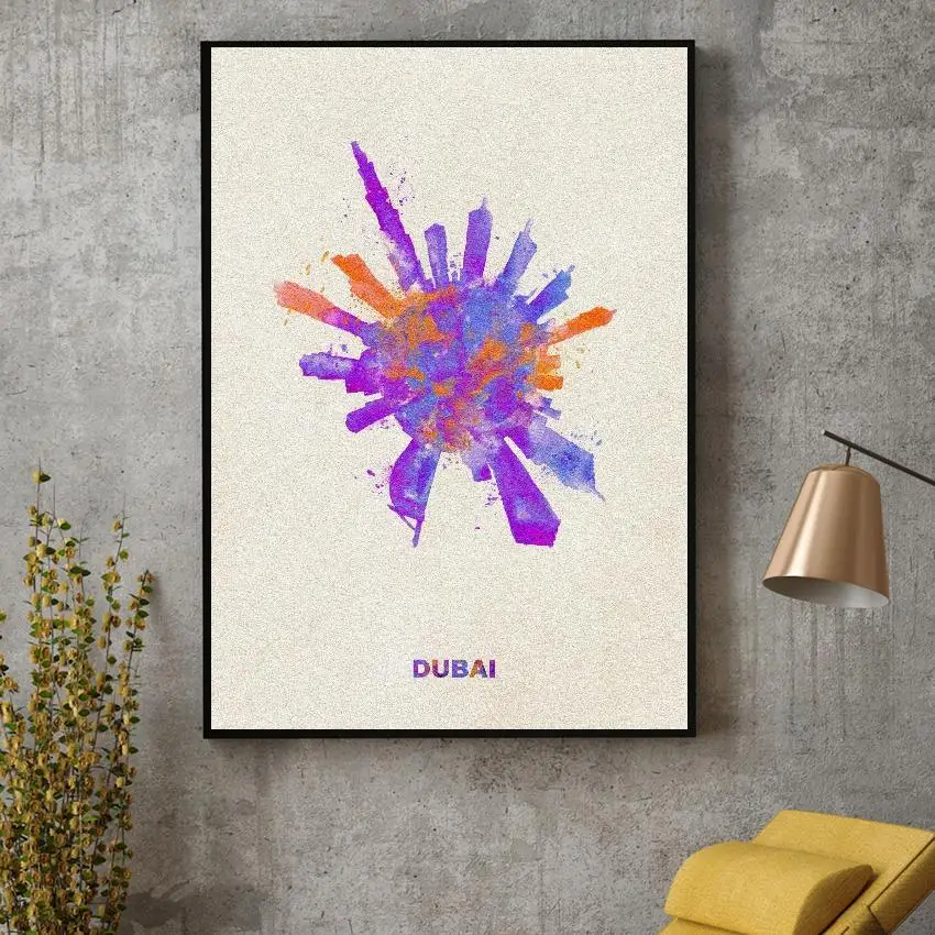 Абстрактная Печать на холсте в дубайе настенный плакат картина Современное