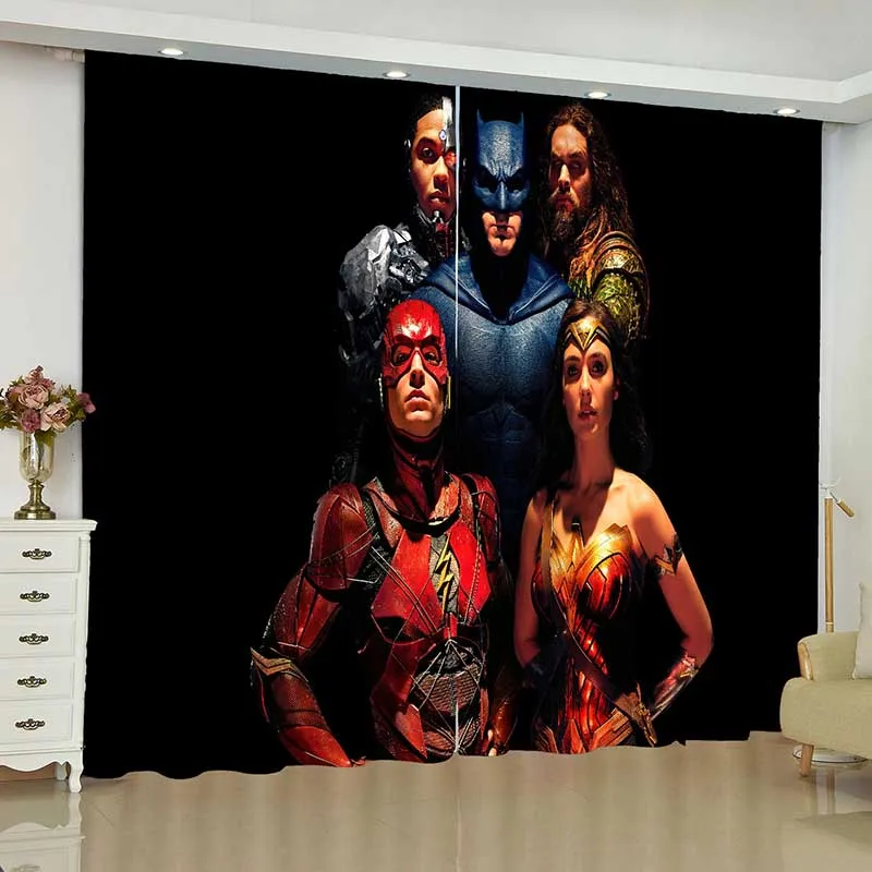 Justice League, занавески для окна, DC, Бэтмен, Wonder Woman, жалюзи, портьеры на окно, Затемненные занавески для гостиной - Цвет: 10