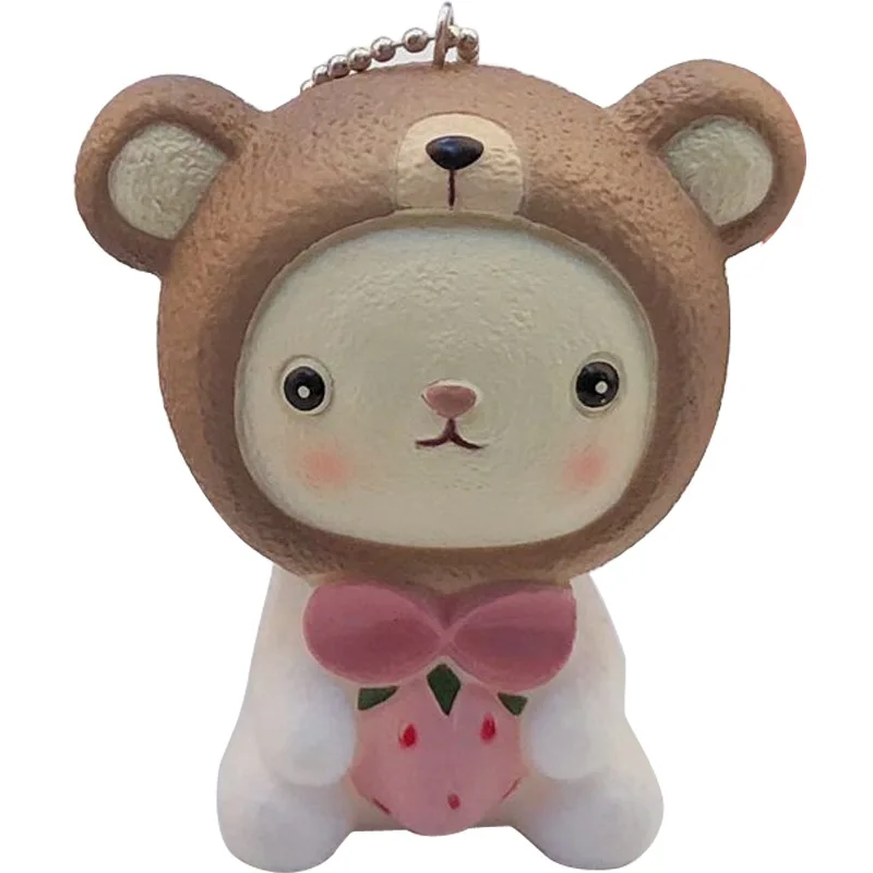 Instagram Корейская розовая девочка Сердце Четыре маленькие вещи панда брелок для