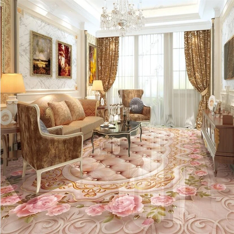 wellyu Custom floor painting 3d обои stone marble embossed pattern mosaic tile 3D living room bedroom flooring | Обустройство