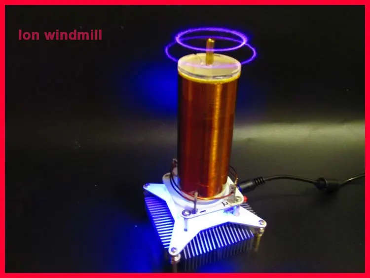 Фиолетовый литий-ионный ветряная мельница мини Музыка Тесла катушки DIY Наборы