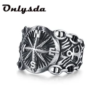 northern pirate viking compass stainless steel marine ring amulet rings nordic luxury personality jewelry dropshipping osr617