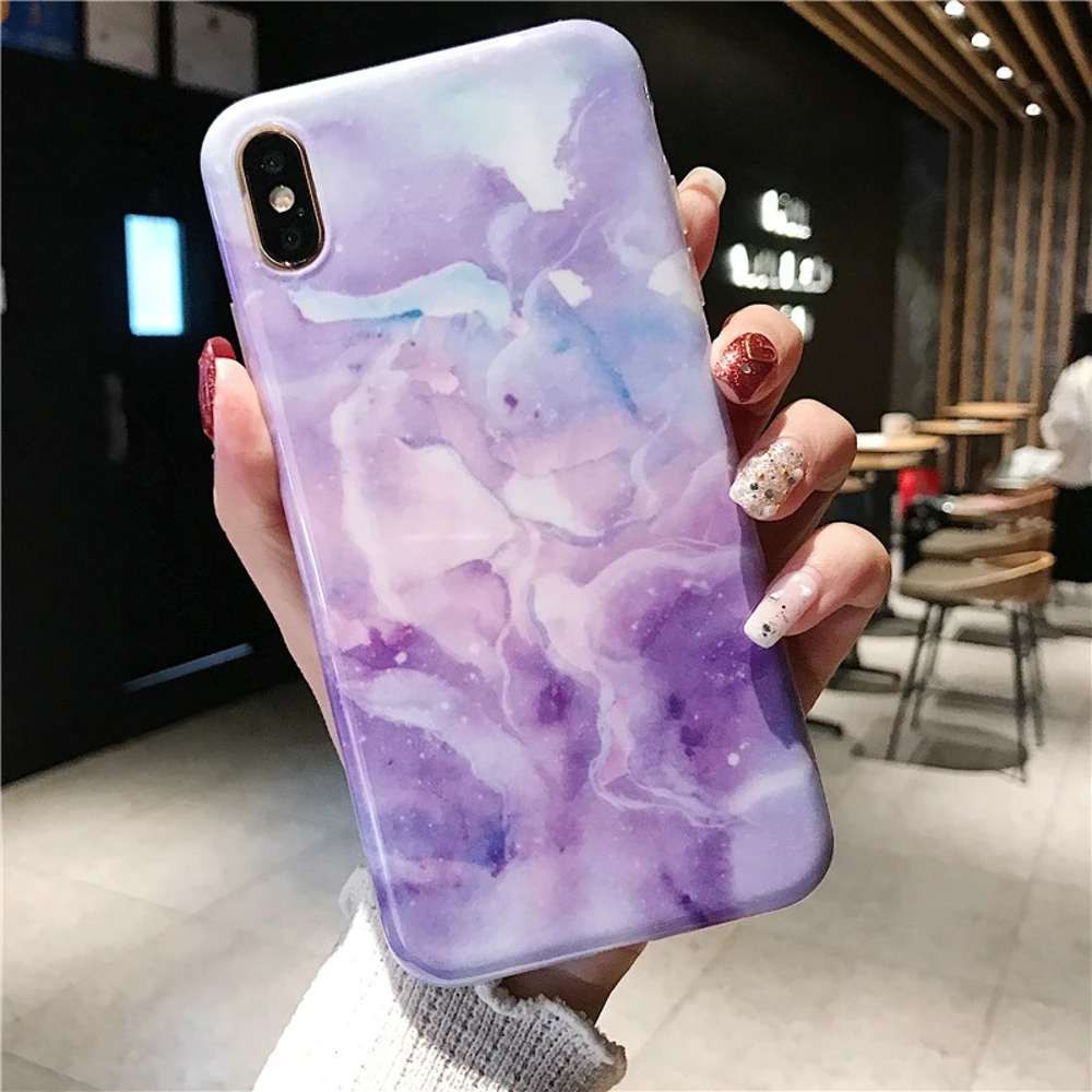 Мягкий ТПУ мраморный чехол для Coque iphone 7 XS MAX чехол задняя крышка для iphone 6 6S 7 8 Plus iphone X XR чехол для телефона