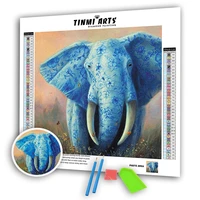 5d diy diamond paintings full drill round blue elephant mosaic art embroidery animals pattern handmade stickers decoration home