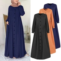 women muslim dubai abaya turkey hijab dress turkey autumn long sleeve buttons down sundress islam clothing abayas maxi vestidos