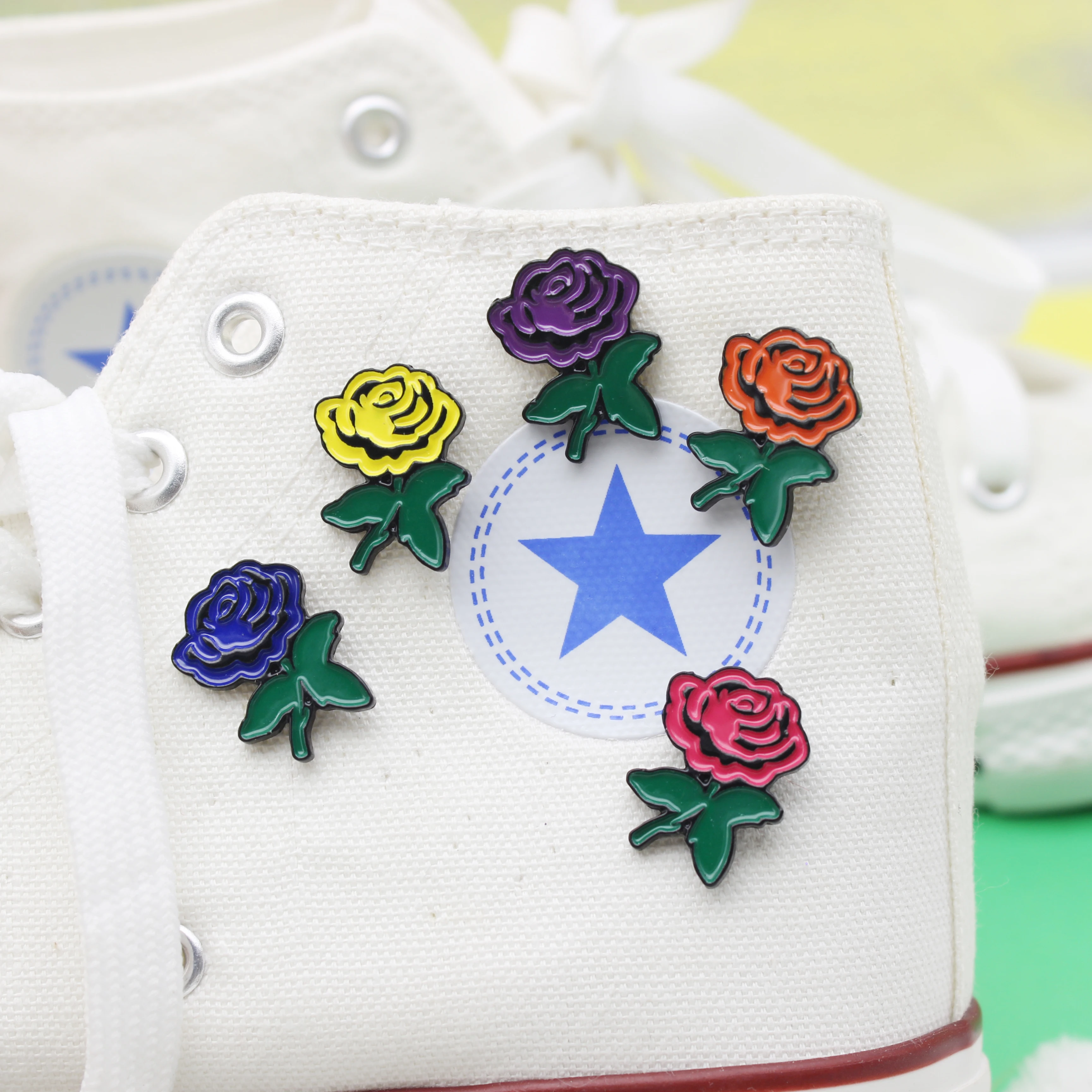 Симпатичные броши в форме цветка розы мода цвета: красный желтый оранжевый синий