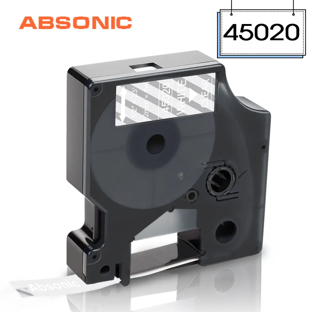 Absinic 45013 45020 белый на прозрачной D1 этикетке ленты 1/2 &quot12 мм этикетки производитель