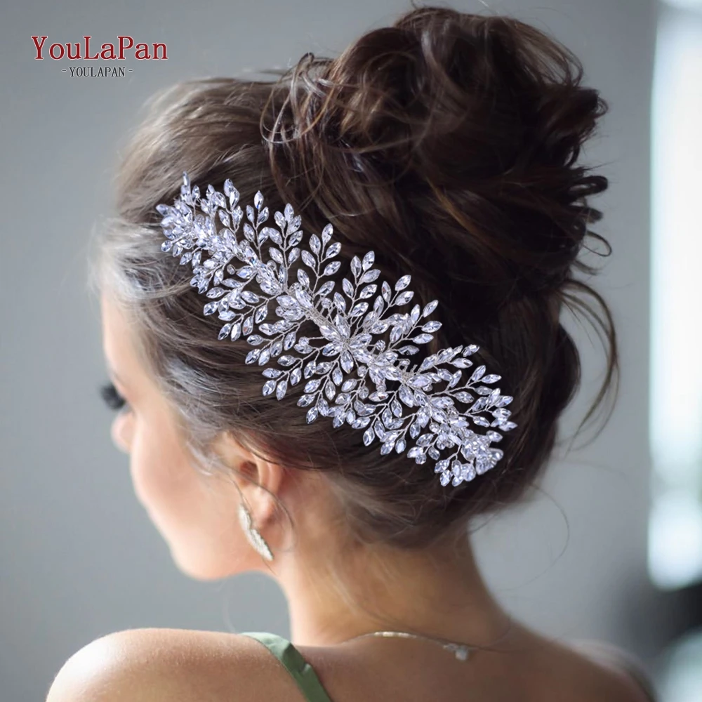 TOPQUEEN HP77 Wedding Tiara Bridal Combs Rhinestone Wedding Headwear Wedding Hair Accessories Bridal Headdress Wedding Hair Comb