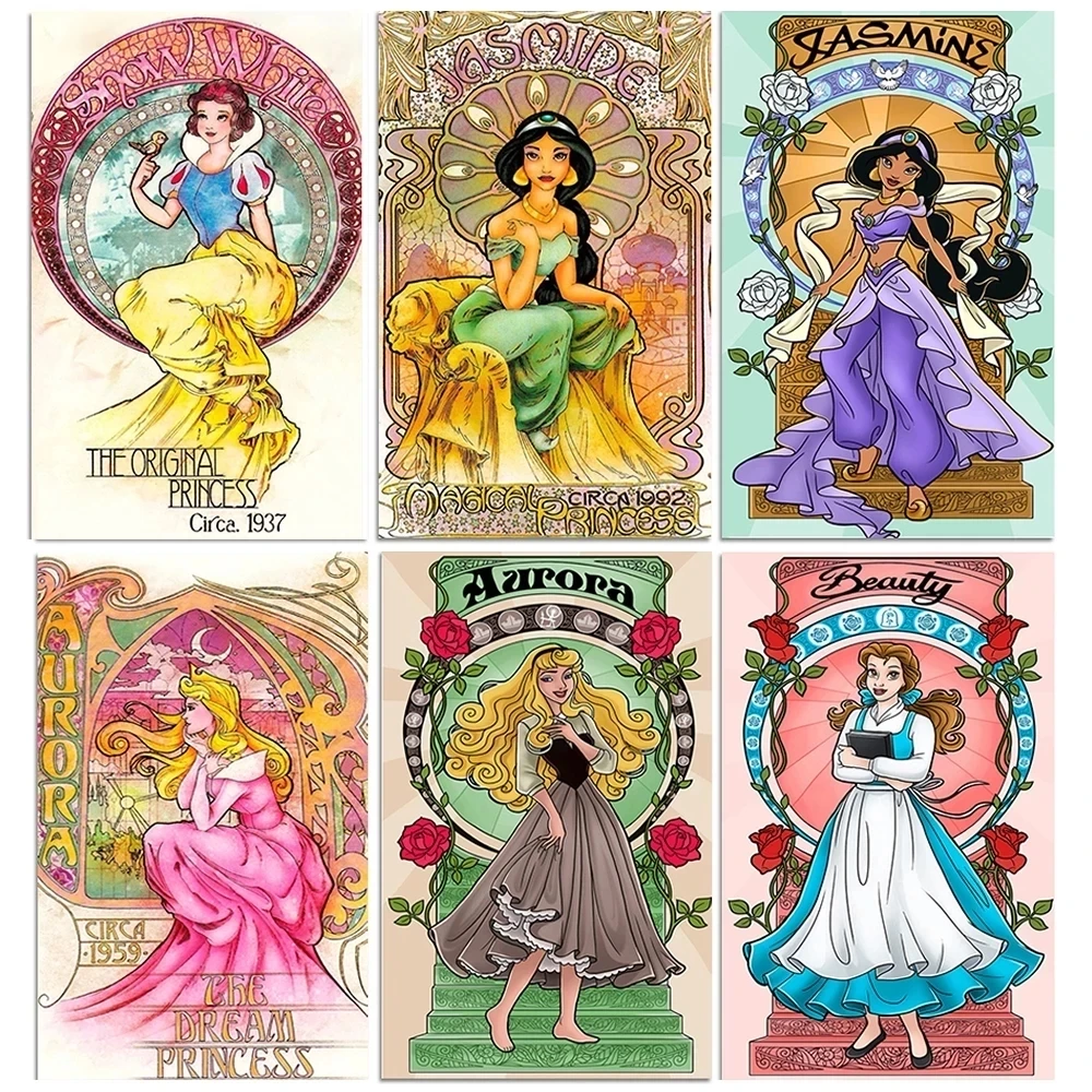 

Wall Disney Princess Home Decoration Hd Print Modular Picture Gift Posters Cartoon Canvas Painting For Bedroom Artwork No Frame