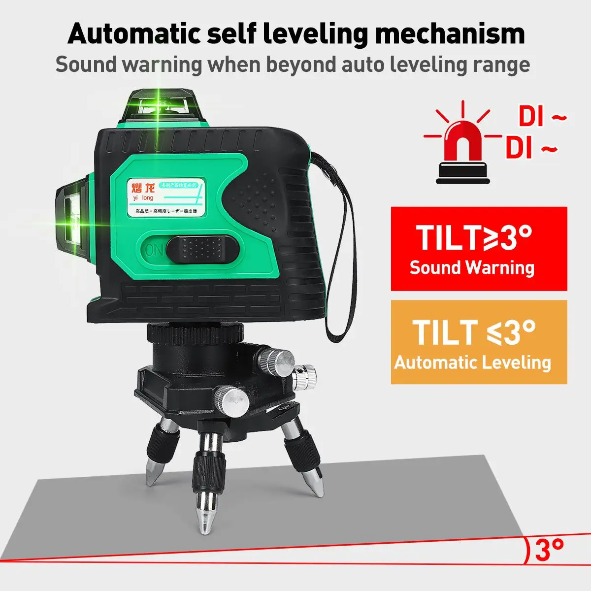 

With Tripod Laser Levels 12 Lines Green Light 360 Horizontal and Vertical Cross Laser Measuring tools 3D Automatic self-Leveling