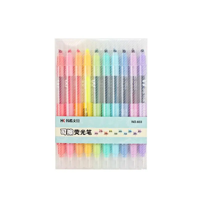 

Double-end Erasable Highlighter Pen Markers Pastel Liquid Chalk Marker Fluorescent Highlighters Color K3KB