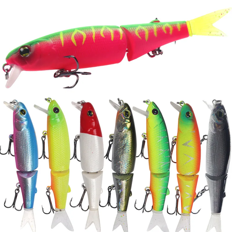 

1pcs Swim Bait 88mm 7.2g 2-section Thunder Jerk Bait Multi-Section Soft Tail Bait Sinking Fishing Hard Lures with Soft Tail